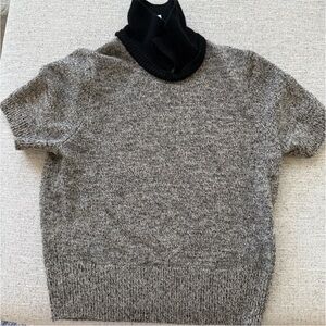 J. Crew Gray Sweater with Black Collar